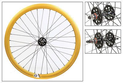 Origin8 Track Wheelset F+R 700c Sealed 42mm Fixed Fixie Deep Rims Gold