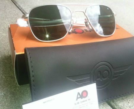 AO American Optical Pilot Sunglasses Green Lens Original Military