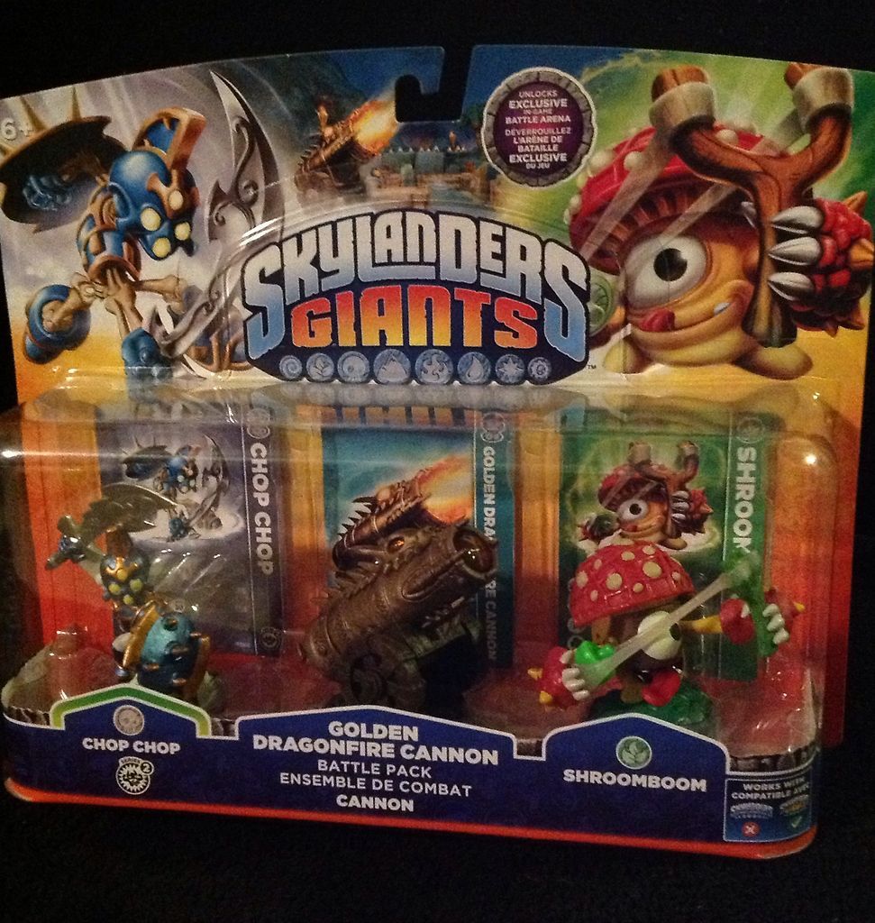 Skylander Giants 3pc Battle Pk Shroomboom, Golden Dragonfire Cannon