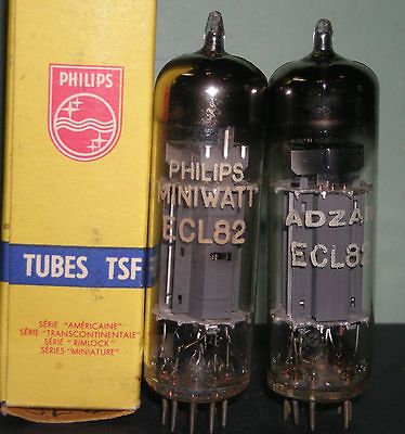 ECL82   PAIR PHILIPS MNW, ADZAM TRIODE PENTODE S, TST NOS