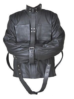 REAL LEATHER HEAVY DUTY STRAIGHTJACKET STRAIGHT STRAIT JACKET BONDAGE