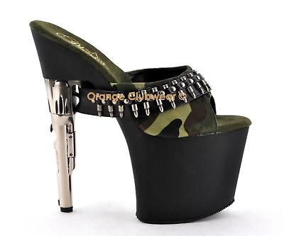 PLEASER Bondgirl 701 5 Camo Womens Gun Heel Slides