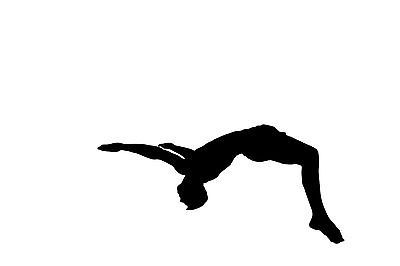 Gymnast Somersault Silhouette Vinyl Wall Art Sticker Gymnastics Floor