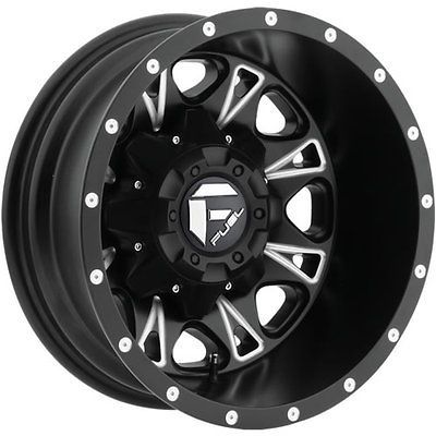 17x6.5 Black Fuel Throttle Dually Rear Wheels 8x210  129 CHEVROLET GMC