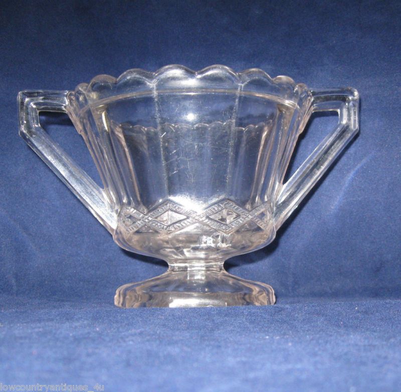 Pleat Band aka Plain Ware Diamond Pattern Sugar Dish