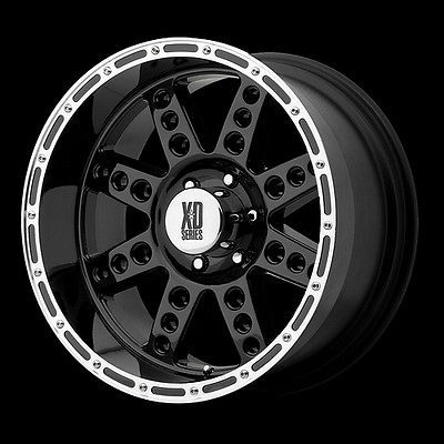 XD Series Diesel XD766 5,8 Lug Black Wheels Rims FREE Caps Lugs Stems