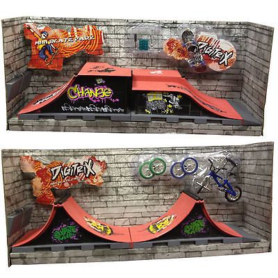 NEW LARGE FINGER WHIP SKATE BOARD TOY RAMP SKATE PARK SET RAMPS FOR