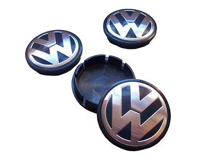 VW Black Wheel Center Cap Jetta Golf Passat Polo Mk4 4 pcs 1J0601171