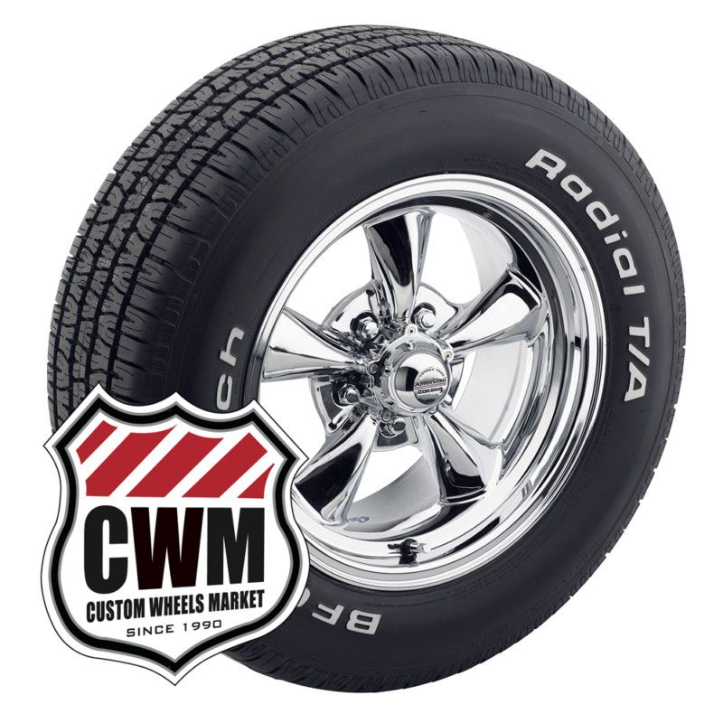15x7 Chrome Wheels Rims BFG Tires 205 60R15 225 60R15 for Chevy II