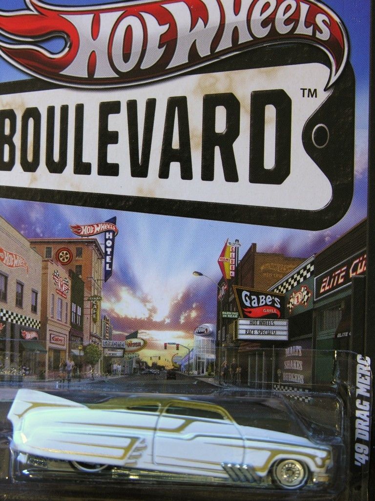 Hot Wheels 2012 Boulevard 49 Drag Merc White from Case H