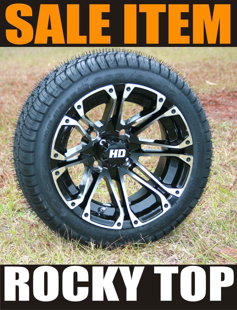 Sale 12x7 STI HD3 Golf Cart Wheels and 205 30 12 Low Profile Tires