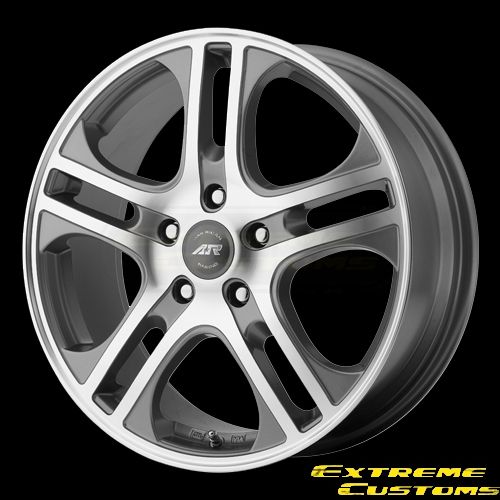 Racing AR887 AXL Anthracite Machined 5 Lug Wheels Rims Free Lug