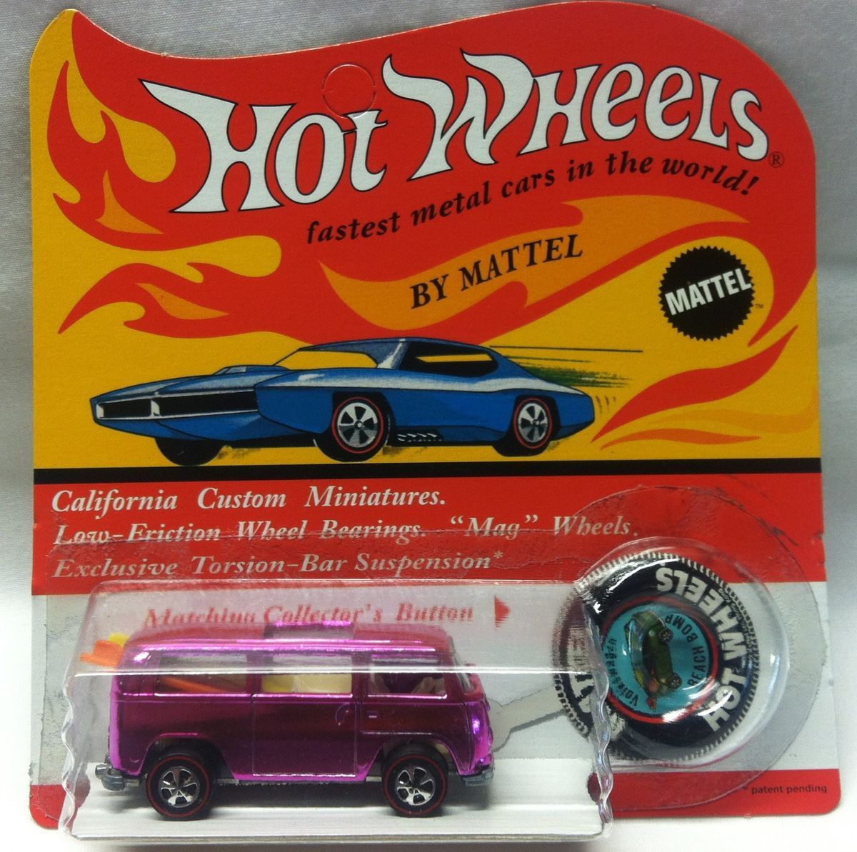 Hot Wheels 1969 Hot Pink Beach Bomb Rear Loader in Mint Blister Pack