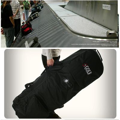 Golf Travel Bag Plane Cover Golf Tour Wheels Black