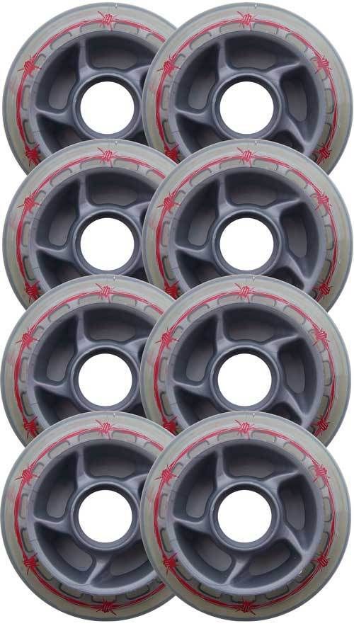 Barbed Wire 80mm 80A Rollerblade Inline Wheels 8 Pack