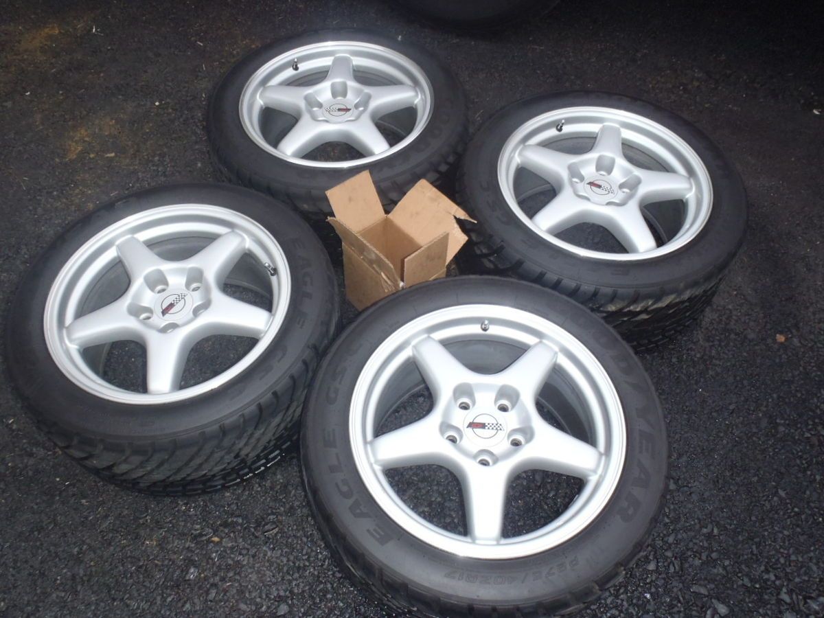 88 96 Corvette C4 Aluminum GM FIVE 5 Spoke Wheels with GOODYEAR GSC