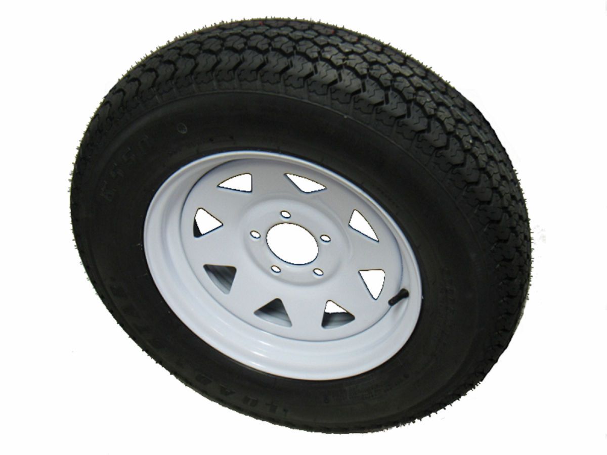 Kenda Trailer Tire 15x6 5 Bolt White Spoke Wheel Rim camper RV