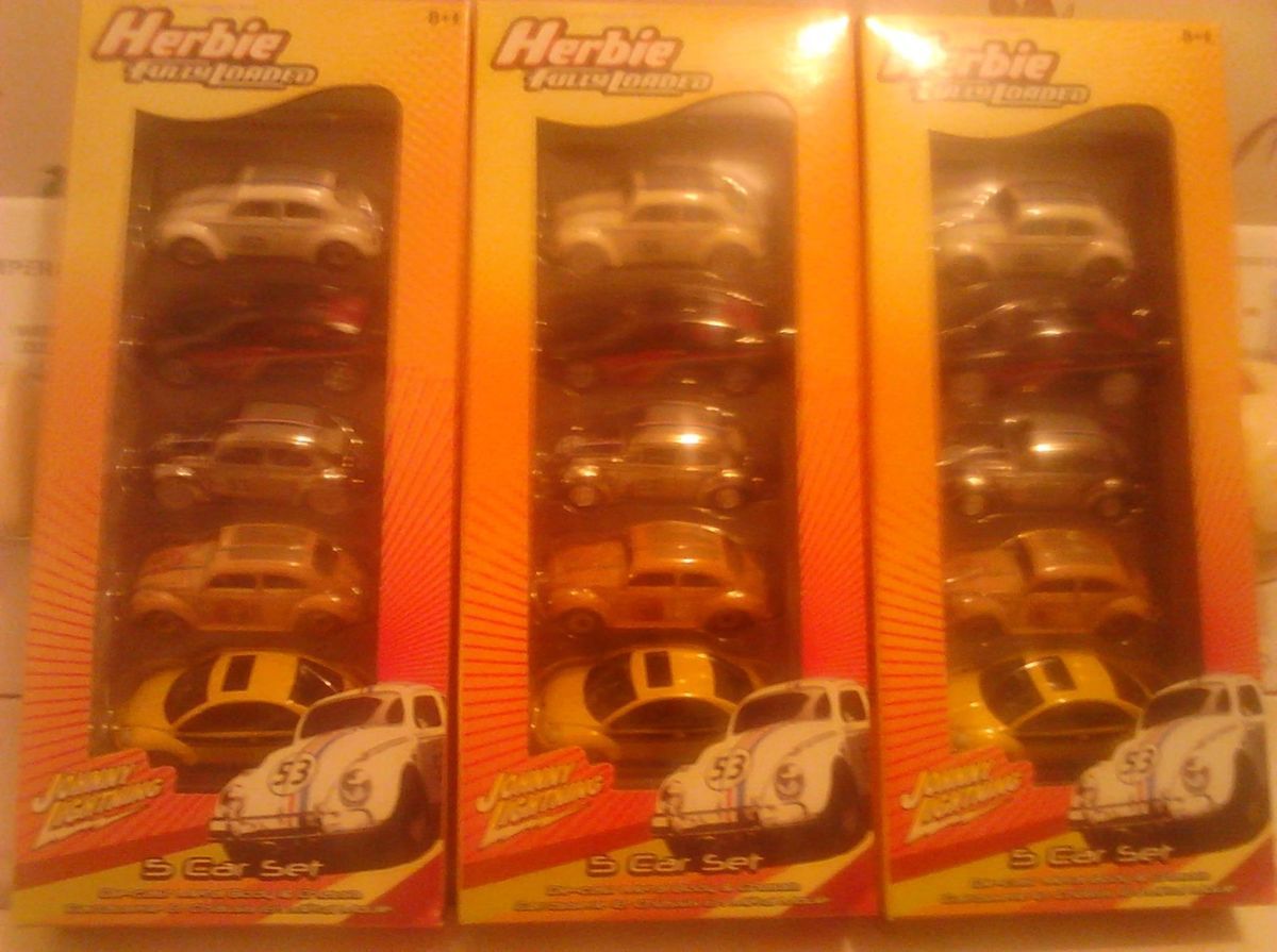 JOHNNY LIGHTNING WHITE LIGHTNING HERBIE FULLY LOADED 5 CAR SET 3 FIVE