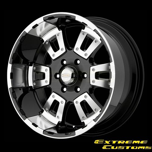 DI17 17 Karat Black Machined 5 6 8 Lugs Wheels Rims Free Lugs