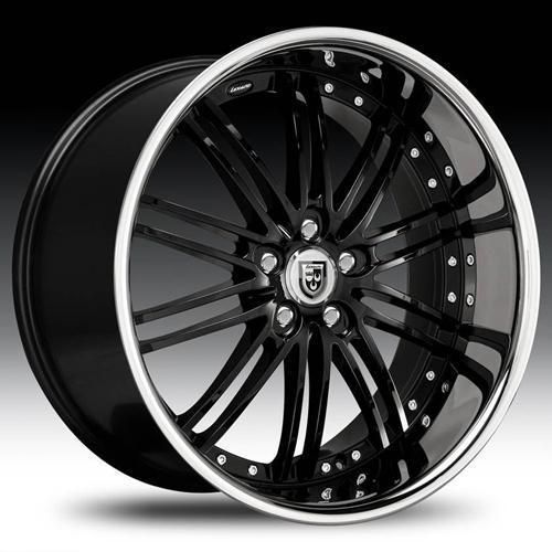 Staggered Wheel Set 20x10 20x8 5 Black Chrome Lip Lexani Rims