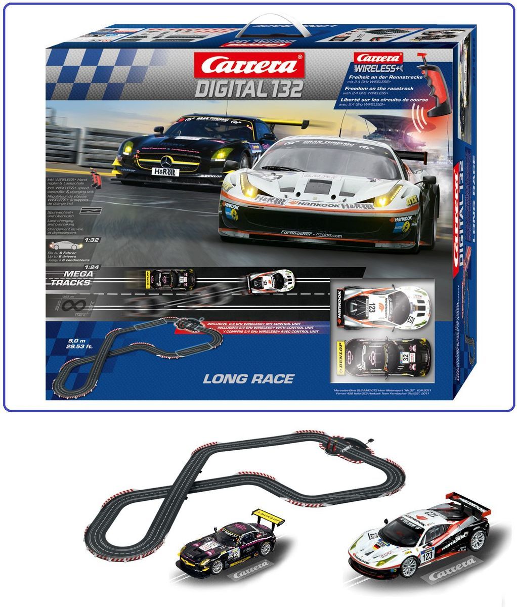 Carrera Digital 132 Rennbahn Long Race mit Wireless und Control Unit